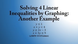 Solving 4 Linear  Inequalities by Graphing:  Another Example (a MATH 1010 Problem)