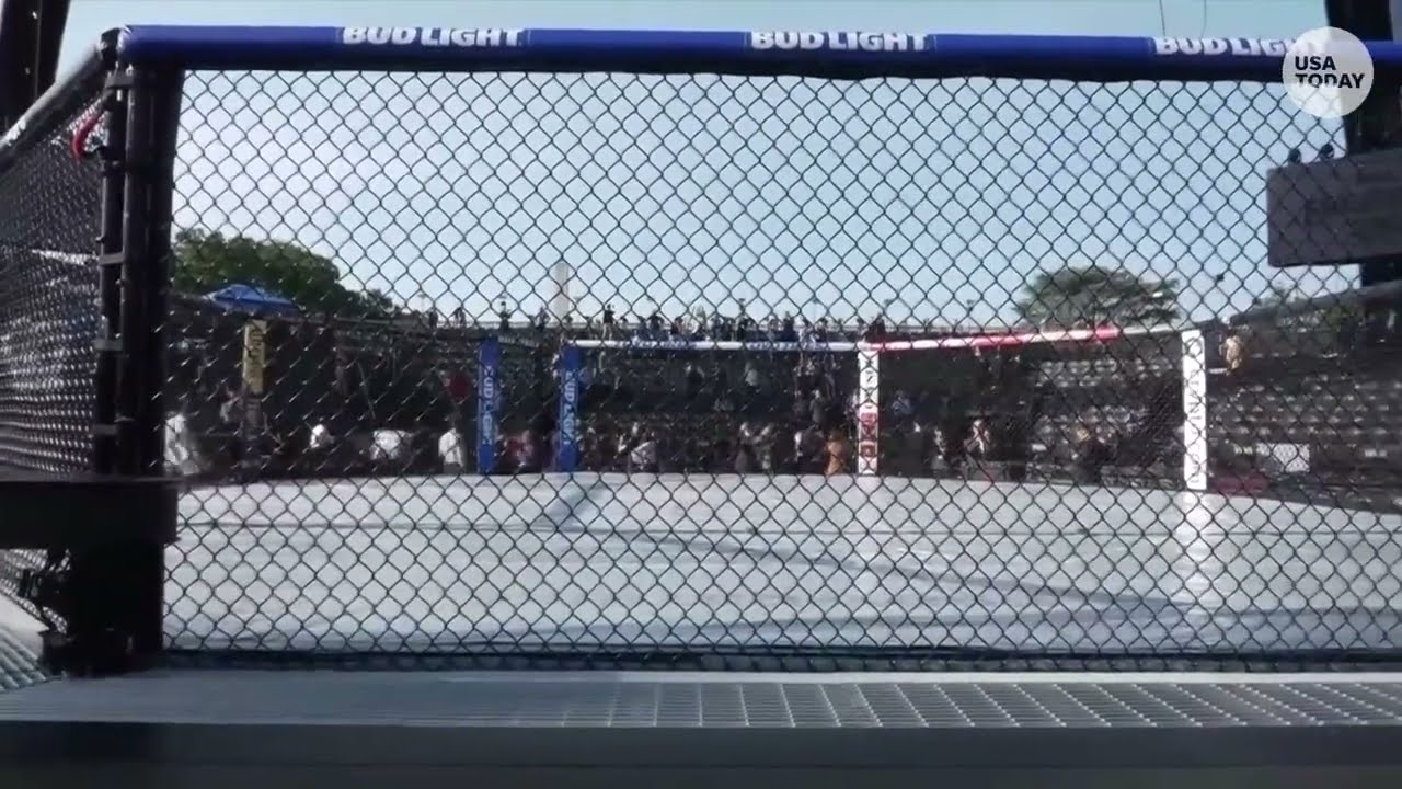 White House UFC octagon: Raw footage goes inside arena on South Lawn before Freedom 250 fights