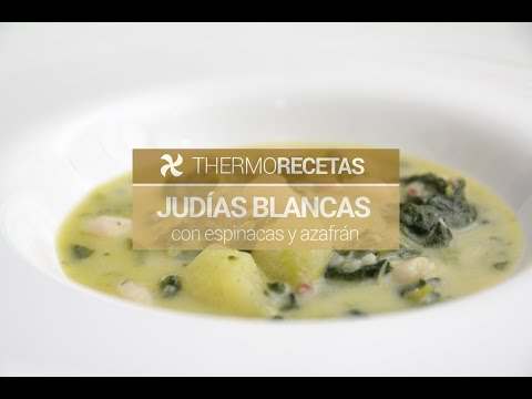 Judías Blancas con espinacas y azafrán