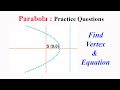 Parabola PQ3 Find The Vertex And Equation Of A Parabola With Focus At Origin 0 0 Directrix X 2