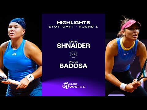 Теннис Diana Shnaider vs. Paula Badosa | 2024 Stuttgart Round 1 | WTA Match Highlights