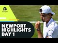 Sock Opens against Albot; Humbert, Johnson Feature | Newport 2022 Day 1 Highlights
