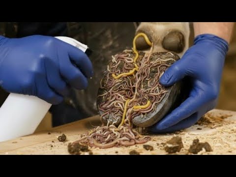 Shocking Cow Hoof Cleaning! Worms, Maggots, Mud & Stones Removed Step by Step
