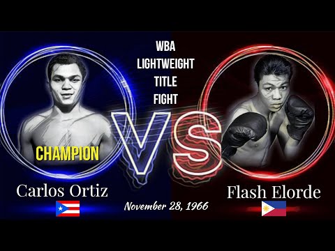 Carlos Ortiz 🇵🇷 vs 🇵🇭 Flash Elorde (2nd meeting) (November 28, 1966)