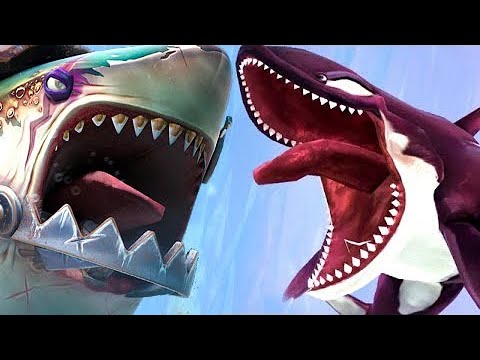 Hungry Shark World - Killer Whale vs Veteran Great White SHark - All Sharks Unlocked Gameplay