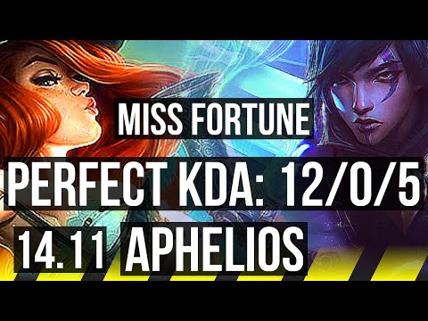 MISS FORTUNE & Rell vs APHELIOS & Nautilus (ADC) | 12/0/5, Legendary | KR Diamond | 14.11