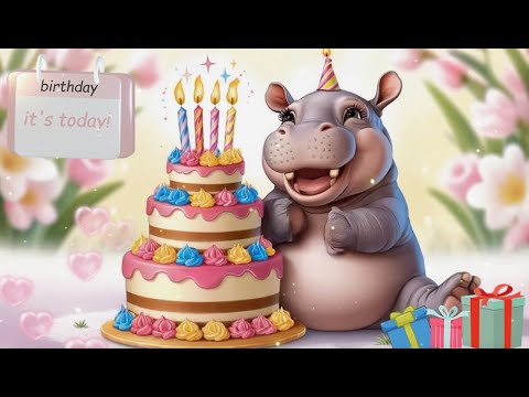 Happy Birthday Song  #สุขสันต์วันเกิด #อวยพรวันเกิด #cake #หมูเด้ง #hippo