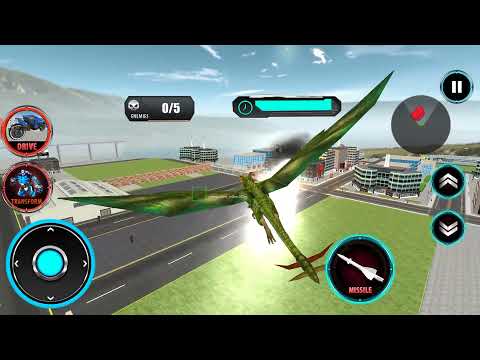 Dragon Robot Air Jet Transform Robot Shooting Game - Android Best Robot Gameplay