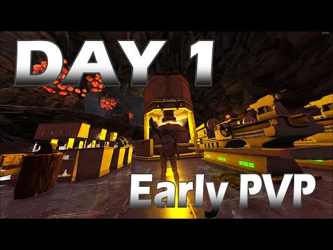 How We Claimed The BEST Base Location DAY 1 | EARLY GAME PVP | Ark Survival Evolved |