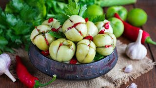 ???? Зеленые помидоры по-грузински — видео рецепт. Готовим грузинские фаршированные помидоры!