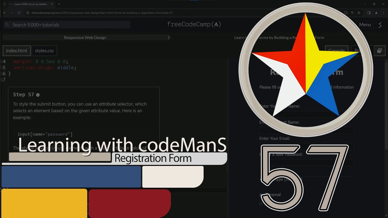Learn HTML Forms by Building a Registration Form - Step 57