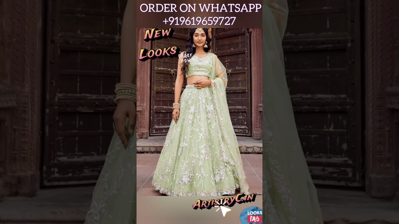 Want Lime Green Net Lehenga Under 6.5k for Wedding? Shop Now & Look Like Akshara! Whatsapp +919619659727