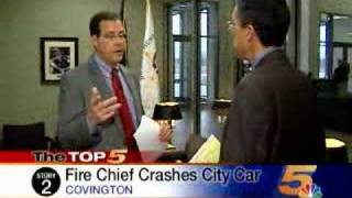 preview picture of video 'Covington, KY Fire Chief Wrecks City Car'