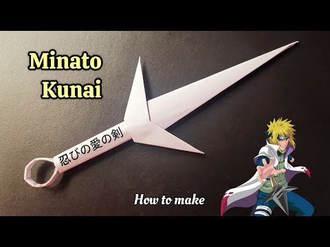 MAKING MINATO KUNAI | origami paper knife | How to make paper kunai knife