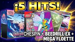 ¡BEEDRILL IR + MEGA FLOETTE EX + CHESPIN IR! Un Blister y ETB Chaos Rising Pokemon TCG #chaosrising
