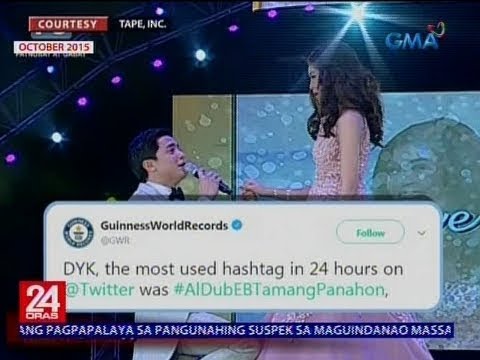 Hashtag na #AlDubEBTamangPanahon, muling kinilala ng Guinness World Records