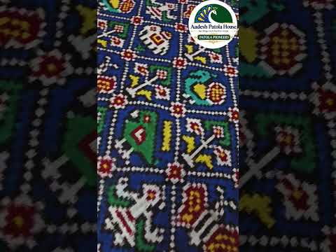 Red with Blue Nanu Narikunj Motifs Double Ikat Chaniya Choli Dupatta