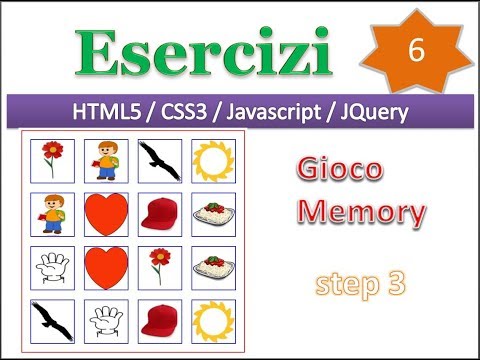Esercizi JQuery - CSS3 - HTML5 ITA 6: gioco `Memory` - terzo step