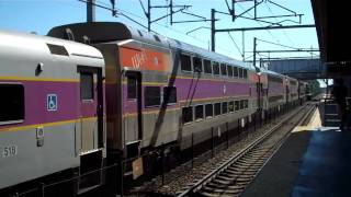 preview picture of video 'Acela And MBTA Commuter Rail Trains At South Attleboro'