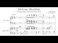 Bill Evans - Blue Monk (from Conversations With Myself) - Piano Transcription