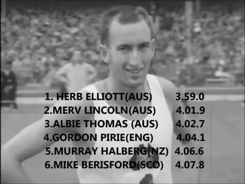 HERB ELLIOTT MILE,1958 COMMONWEALTH GAMES,CARDIFF