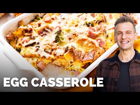 Ham & Cheese Croissant Egg Casserole