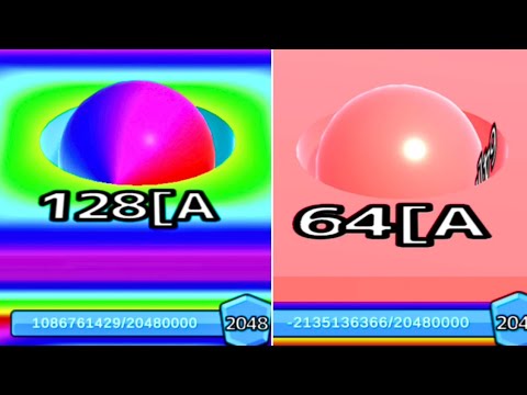 128[A RAINBOW TILE 🌈😱 Ball Run 2048 vs Max Levels | Best 2048 Challenge! | powerGauge Gameplay