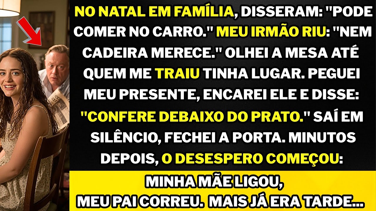 "No Natal em família, mandaram eu comer no carro. Sorri… e deixei todos sem ceia nem energia."