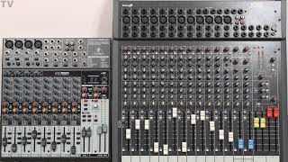 Video thumbnail for Behringer X1622 audio mixer Vs Soundcraft Spirit Folio SX audio board comparison by TechTVusa