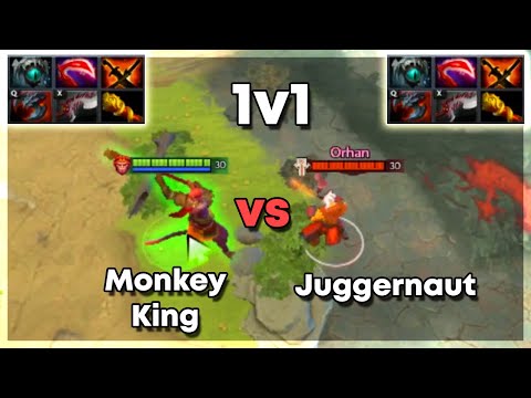 Monkey King vs Juggernaut - Dota 2 1v1 Full Items