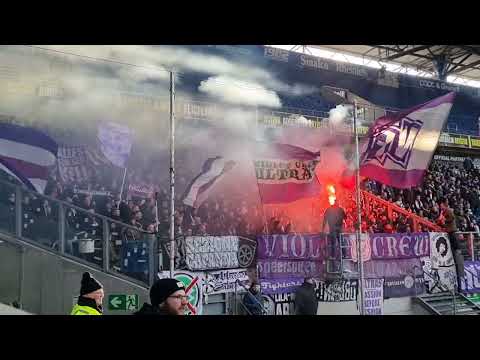 MSV Duisburg - VFL Osnabrück  1:2 Pyro 28.01.2023 Ultras Violet Crew Support