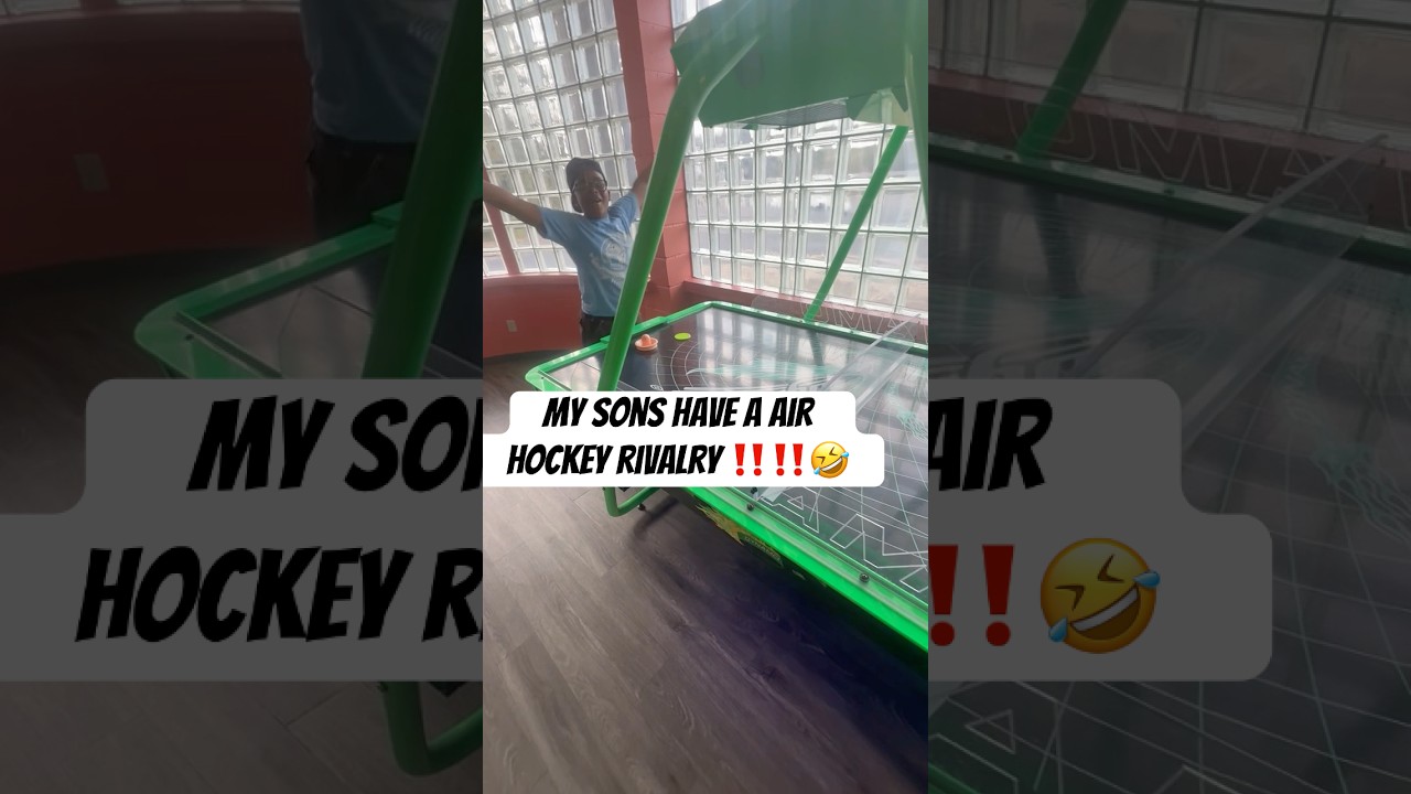 Old school air hockey …. No tablets.. no phones.  #Dad #boydad