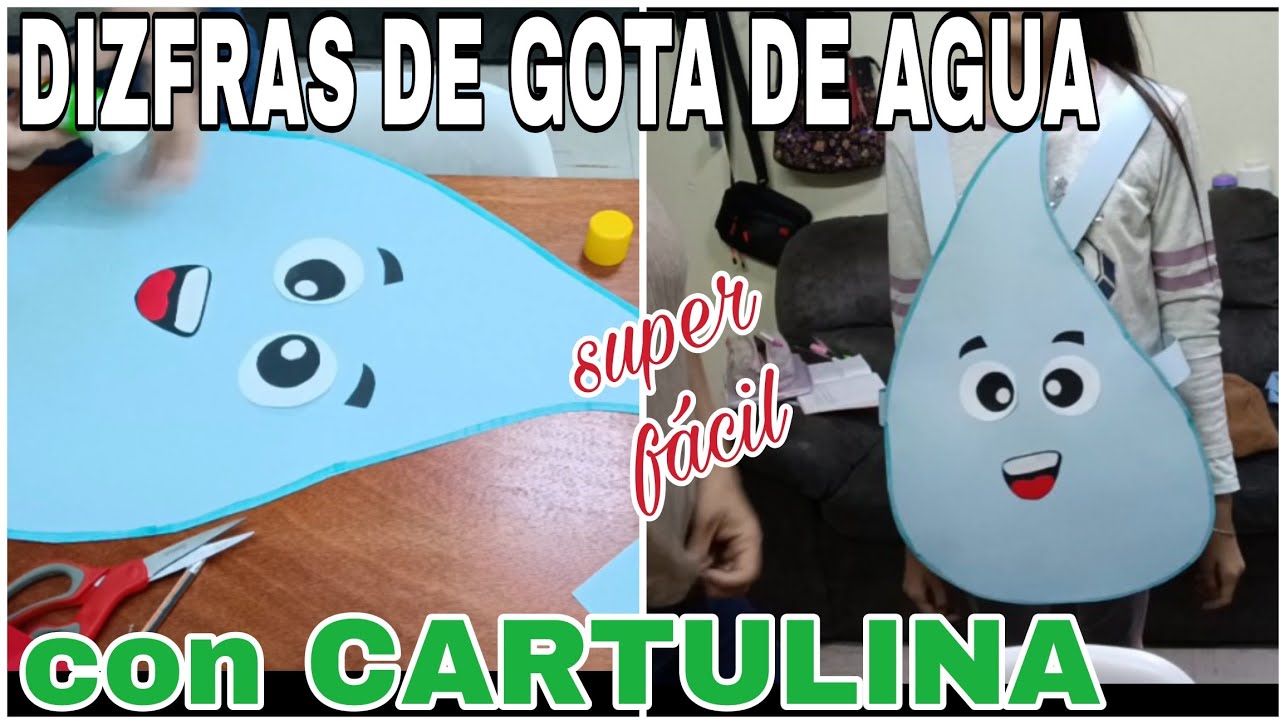 DIZFRAS DE GOTA DE AGUA CON CARTULINA FÁCIL Y RÁPIDO #diamundialdelagua 