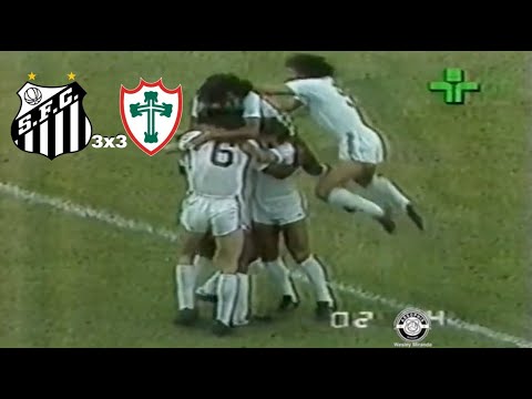 Santos 3 x 3 Portuguesa - 27/02/1977 - 52 mil na estreia do Paulistão 77. UM JOGÃO!!!
