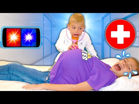 Bro Doctor ViSit To Help SiSter With Belly Ache! Sibling PretEnd Play!