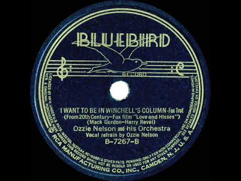 1937 Ozzie Nelson - I Wanna Be In Winchell’s Column (Ozzie Nelson, vocal)