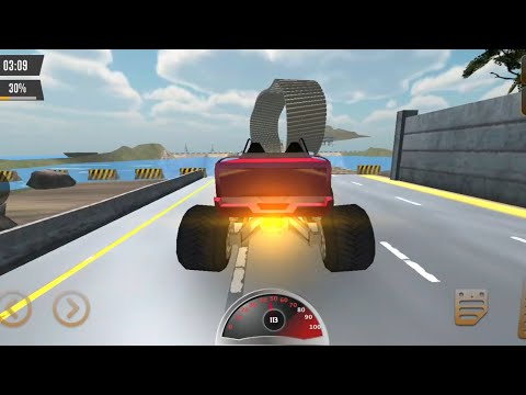 impossible loop bridge stunt track driving Android gameplay 2022