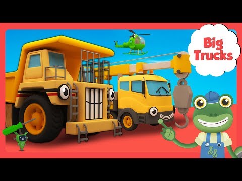 George the GIANT Dump Truck and More Big Trucks for Kids | Gecko's Garage