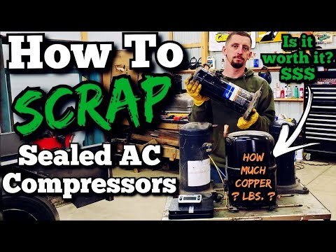 How To Cut Apart Sealed A/C Compressors In One Cut, Is It Worth My Time? How Much Copper Is Inside?