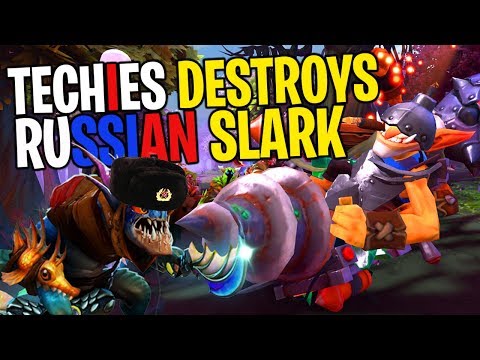 Techies Destroys a Russian Slark - DotA 2 Funny Moments