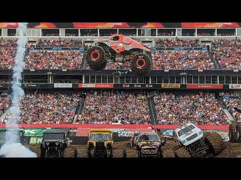 Monster Jam World Finals 22 - ThunderROARus 9 Truck Jump Stunt | Nashville 2023