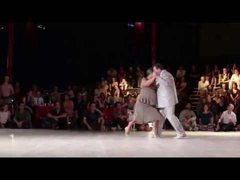  María del Carmen Romero  and  Jorge Dispari  are  dancing  to  a  tango  in  2014