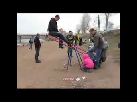 Russian Soldiers Drunk Seesaw