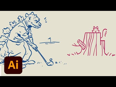 Draw Along with Kyle T. Webster - Squirrel Hiding Behind Tree Stump | Adobe Creative Cloud