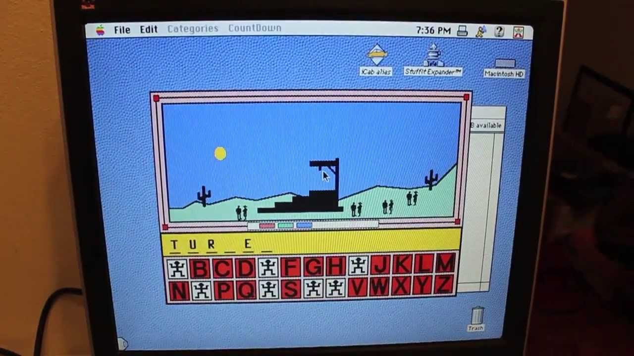 Apple Macintosh LC 475 Game Demo - Hangman Plus