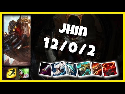 Jhin 11.1 Gameplay Challenger Replay Bot Lane - S11 (12/0/2) - EU