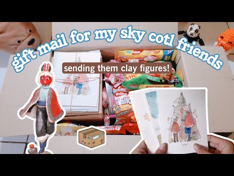packing a gift box for my sky COTL friends | ft. my handmade skykid figures!! 🌼📦