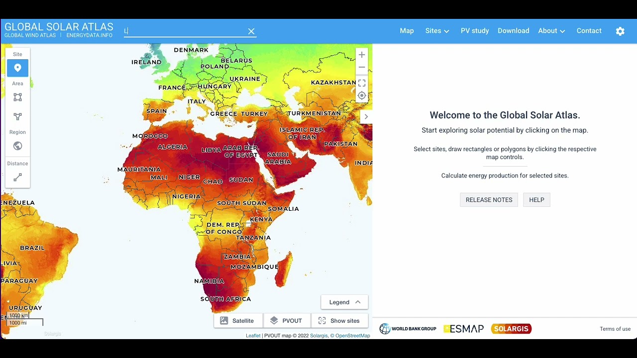 How to find out your locations peak sun hours with Global Solar Atlas
