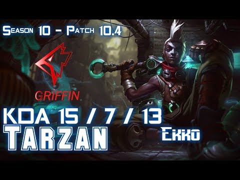 GRF Tarzan EKKO vs JARVAN IV Jungle - Patch 10.4 KR Ranked