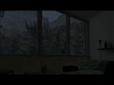 Rain Sounds Covers the Narrow Room Ambience - Lying in Cozy Bedroom & Listening to Rain on Window